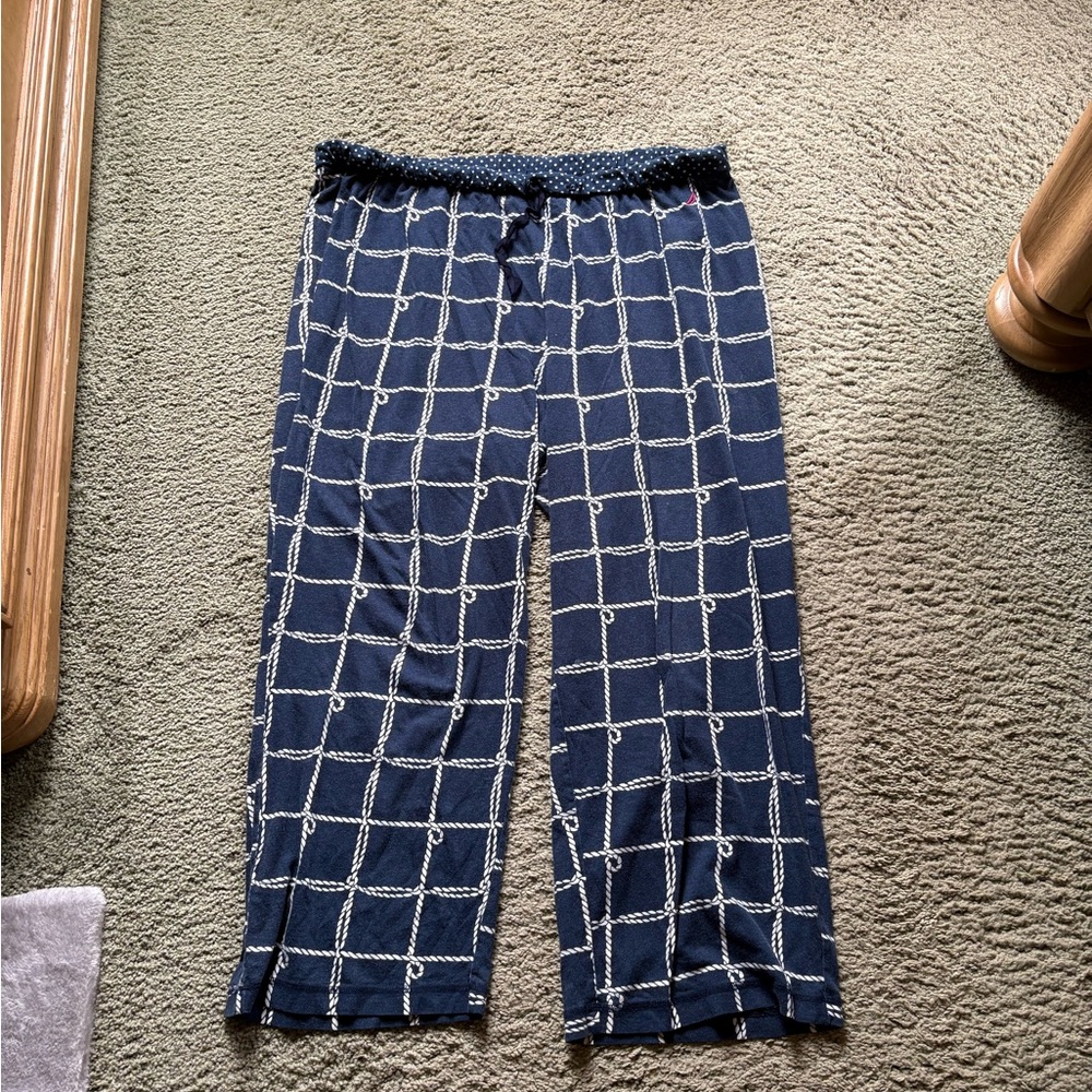 Ladies nautical Pajama Pants in 1x, navy & white, comfy! gr8 condition